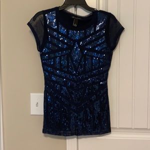 INC. sequins navy shirt sleeve shirt. Medium.